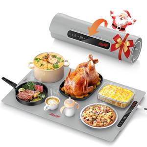 lot 1608 image: Laudlife Electric Warming Mat for Food, Roll-Up Silicone Heating Pad with 7 Adjustable Tempmaster Levels, Foldable Warming Tray for Countertop,Buffet Party, Kitchen & Home Daily Use, Child Lock, Gray