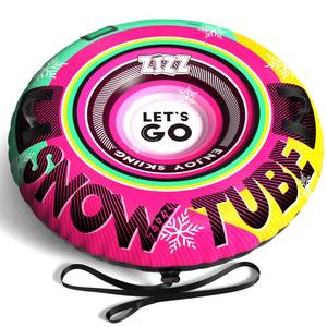 lot 1613 image: ZIZZ Inflatable Snow Tube Sled - 48 Snow Tubes for Sledding Heavy Duty with Premium Canvas Covers for Kids Adults Fun Snow Toys Winter Outdoor Toys for Boys Girls Ideal Christmas Birthday Gift -PINK