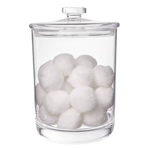 lot 1628 image: STORi Premium Quality Clear Plastic Makeup and Cotton Ball Holder  60-oz Apothecary Jar with Lid  Perfect Storage Container to Organize Bathroom and Vanity