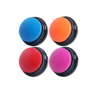 lot 2351 image: PELTEFLU Voice Recording Button, Dog Buttons for Communication Pet Training Buzzer, 30 Second Voice Record and Playback, Funny Gift for Study Office Home 4 Pack RedBlueRoseOrange