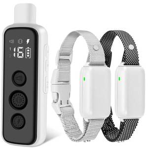 lot 2356 image: Bousnic Dog Shock Collar for 2 Dogs - (8-120lbs) Waterproof Rechargeable Electric Dog Training Collar with Remote for Small Medium Large Dogs with Beep Vibration Safe Shock Modes(Grey)
