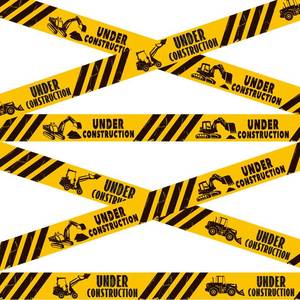 lot 2361 image: Nuanchu 2 Rolls 3 x 98 Feet Under Construction Party Tape Decorations Construction Zone Tape Birthday Party Supplies Favors for Birthday Classroom Room Decor(No Stickiness)