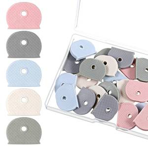 lot 2365 image: 25 PCS Key Covers Caps Key Cap Tags Assorted Color Keys Identifiers Markers Caps Flexible Cap Covers Tags Set for Flat House Car Door Wardrobe Drawer Keys Protector