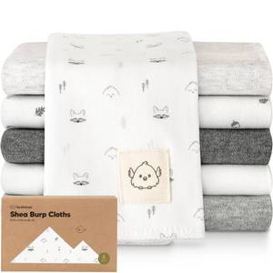 lot 2368 image: Organic Burp Cloths Baby Boy, Girl - 6-Pack Large 100% Cotton Burping Cloths for Babies, Spit Up Rags, Super Absorbent, Ultra Soft Newborn Rag, Gender Neutral, Machine Washable, Durable (Neutrals)