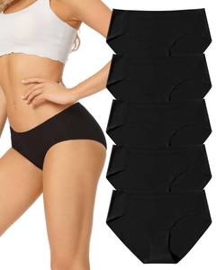 lot 2369 image: voenxe Seamless Underwear for Women Black,Hipster No Show Ladies Panties Line,Breathable Stretch Bikini,Invisible Workout Briefs,Comfortable Soft Undies,Gym Underpants,5 Pack