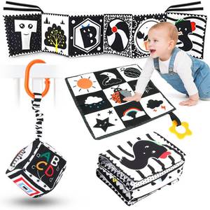 lot 2382 image: AJsupojouet 3 Pcs High Contrast Baby Toys for Newborns, 0-3 Months, 0-6 & 6-12 Months Soft Infant Toys - Montessori Learning Activities for Babies, Boys & Girls Gifts