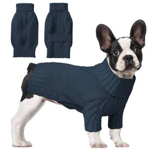 lot 2387 image: Dog Sweaters for Small Medium Large Dog, Classic Turtleneck Pet Clothes Warm Thermal Doggy Winter Coat, Thick Double Knitting Collar Pullover Cold Weather Puppy Jacket for Indoor & Outdoor Wear