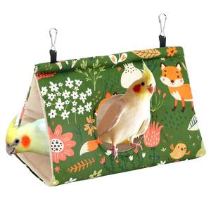 lot 2416 image: Rypet Winter Warm Bird Nest House - Hanging Hammock Velvet Shed Hut Cage Plush Fluffy Birds Hideaway Sleeping Bed Fuzzy for Parrot Parakeet Cockatiels Budgies Lovebird Medium��Green��