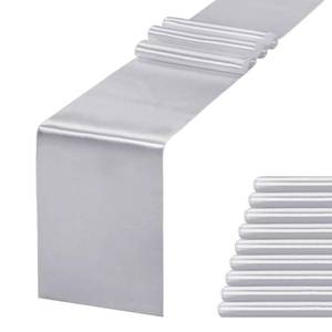 lot 2426 image: JEVIX 10 Pack Silver Table Runner 12 X 108 Inch Silk Table Runner for Party,Wedding, Birthday, Banquets,Decoration