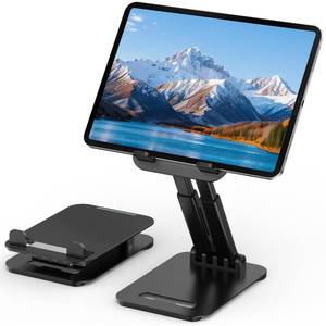 lot 2428 image: Tonmom Tablet Stand for iPad Holder, Adjustable Tablet Holder for Desk, Foldable Portable Monitor Stand Compatible with 4-16 Tablets Such as Kindle, Switch, iPad ProAirMini