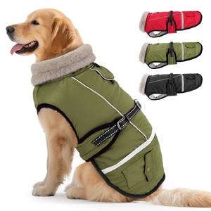 lot 2438 image: Dog Coat, Warm Dog Winter Coat Reflective Jacket Waterproof Fleece Vest, Pet Jacket Cozy for Cold Weather, Dogs Snowsuit Windproof, Adjustable Buckle for Large Dogs