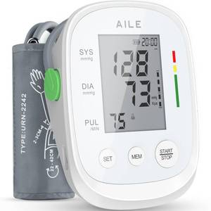 lot 2447 image: AILE Blood Pressure Monitor, Blood Pressure Machine Upper Arm Large Cuff(8.7-16.5), High Automatic Blood Pressure Monitors Cuff for Home Use, Manual Arm Bp Monitor, 2  99 Memory (White)