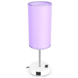 lot 3012 image: Gugsey Bedside Table Lamp with USB Port - Touch Desk Lamp for Bedroom, 3 Way Dimmable Small Nightstand Lamp for Living Room, Bedroom Lamps for Room Decor, Purple