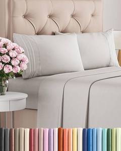 lot 3014 image: King Size 4 Piece Sheet Set - Comfy Breathable & Cooling Bed Sheets Set - Hotel Luxury Bedding for Women, Men, Kids, Teens, Boys & Girls - Deep Pockets, Soft and Wrinkle Free - Oeko-Tex - French Grey