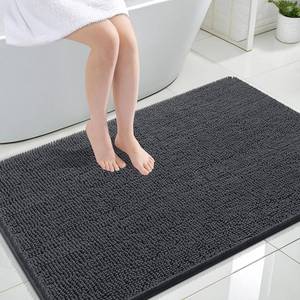 lot 3028 image: OLANLY Bathroom Rugs 47x32, Extra Soft Absorbent Chenille Bath Rugs, Rubber Backing Quick Dry, Machine Washable Bath Mats for Bathroom Floor, Tub and Shower, Home Decor Accessories, Dark Grey