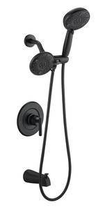 lot 3031 image: Replacement for Moen Shower Faucet Trim Kit, High Pressure Dual Shower Combo, Shower Handle& Tub Spout, (Valve& Catridge Not Inclued), Matte Black