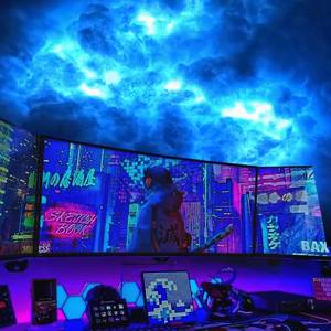 lot 3984 image: FUSLITE , 3D Thundercloud LED Light Cotton Lightning Cloud Colorful Atmosphere Night Light, DIY Creative Cloud Lights Gaming Room Garage Club Bar dj Party Light,16 Feet