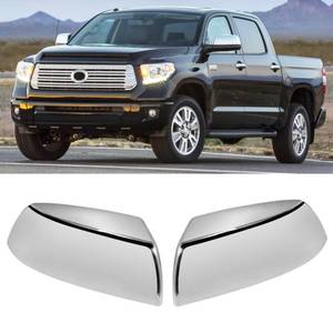 lot 3985 image: Moonlinks Compatible with Toyota Tundra 2007-2021Sequoia 2007-2021 Mirror Cover Replacement, Chrome Left Driver & Right Passenger Side Clip-on Mirror Cap Replaces for 879150C050 879450C030, 1 Pair