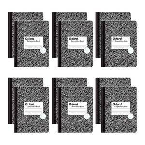 lot 3995 image: Oxford Composition Notebooks, Graph Ruled Paper, 9-34 x 7-12, Black Marble Covers, 80 Sheets, 12 per Pack (63786)