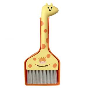 lot 4019 image: BSMstone Small Broom with Dustpan Combo Set Cartoon Mini Broom and Dustpan Set Cute Cleaning Kit for Home Office Floor Counter Pet Nest (Orange)