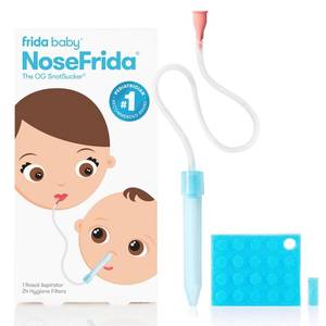 lot 4022 image: Frida Baby NoseFrida SnotSucker for Baby, Nasal Aspirator for Baby, Nose Sucker Baby Nasal Aspirator for Baby, Congestion Relief with 24 Extra Hygiene Filters
