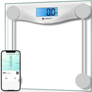 lot 4027 image: Etekcity Bathroom Scale for Body Weight and BMI, Upgraded Bluetooth Digital Scale, Large Blue LCD Backlight Display, High Precision Measurements, 400 Pounds