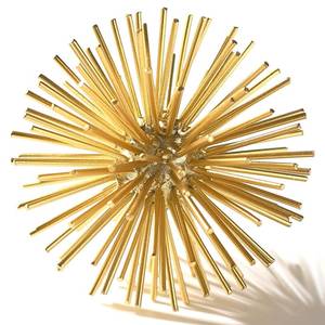 lot 4039 image: MOCOME Gold Sphere Decor, Metal Gold Starburst Tabletop Sculpture Decor, Modern Metal Starburst Centerpiece, Spike Ball Decoration for Home Decor