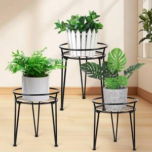 lot 9455 image: Jvtoo Metal Plant Stand, Plant Stand Indoor Outdoor, Metal Rustproof Flowers, Urban and Rustic Outdoor Plants Stands, Flower Pot Stand Suitable for Living Room, Balcony, Garden (3PCS,Black)