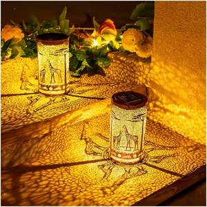 lot 9468 image: 2 Pack Giraffe Solar Lanterns Outdoor Waterproof Hanging Solar Lights Giraffe Gifts for Women Men Metal Decorative LED Giraffe Lanterns for Garden Decor,Yard,Patio,Lawn,Tabletop,Pathway,Landscape