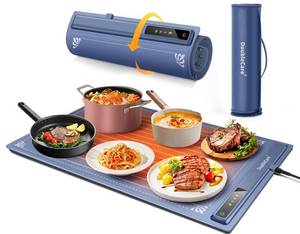lot 9469 image: DoubleCare Silicone Heating Mat for Food, 2025 New Electric Heating Tray Roll up with 3 Temperature Settings, Portable Fast Heating Mat for Parties, Buffets party, Restaurants, Home Everyday Use, Gift