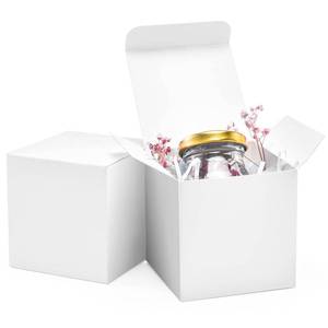 lot 9471 image: ValBox 3x3x3 White Cube Gift Boxes - 50pcs Recycled Paper Boxes with Lids for Gifts, Crafting, Cupcake & Party Favors