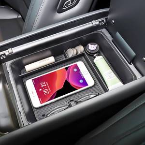 lot 9475 image: HGWEI Center Console Organizer Tray Compatible with 2024 2025 2026 Hyundai Santa Fe Interior Accessories Insert Secondary Divider Middle Console Armrest Storage Box, Black