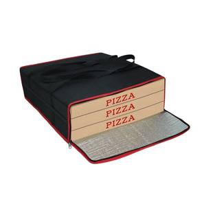 lot 9479 image: Bonnary Pizza Bags for Delivery, Insulated Pizza Warmer Carrier 20x20x6, Hot Food Delivery Personal & Professional Use - Black