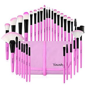 lot 10121 image: Makeup Brush Set, 32 Pcs Make up Brushes Professional Face Eye Shadow Foundation Blush Lip Makeup Brushes Powder Cosmetics Blending Brush Tool with the bag G-Bright purple