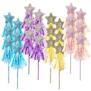 lot 10124 image: Upriver 24pcs Fairy Wands 4 Colors Fairy Wand Star Glitter Princess Wands for Girl Birthday Wedding Princess Dress Up Role Play Party