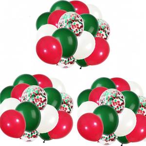 lot 10128 image: 60pcs Christmas Balloons Red Green White Balloons Red Green Confetti Balloons for Christmas Birthday Baby Shower Party Decorations