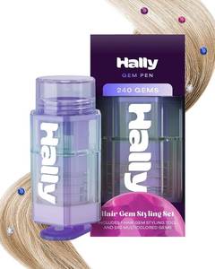 lot 10180 image: Hair Gem Pen for Girls �� 240 Stick-On Hair Gems & Stamper Tool �� Hair Jewels Kit for Kids, Festivals, School, Christmas, Parties, Weddings �� Easy to Apply & Remove �� Hair Accessories by Hally Hair