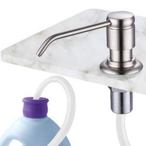 lot 10189 image: GAGALIFE Soap Dispenser for Kitchen Sink (Brushed Nickel) and Extension Tube Kit, Complete Brass Head, 40 Silicone Tube Connect to The Soap Bottle Directly, Say Goodbye to Frequent Refills