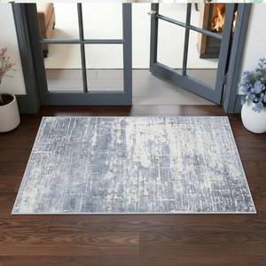 lot 11412 image: Washable 2x4 Kitchen Area Rugs Abstract Stain-Resistant Sink Rug Non-Slip Durable Doormat Ultra Soft Bedroom Nursery Besides Carpets Indoor Water Resistant Bathroom Floor Mat(2x4,BlueIvory)