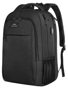 lot 11414 image: MATEIN Extra Large Travel Backpack, TSA Friendly 18.4 Inch Laptop Backpack with USB Charging Port, Anti Theft Flight Approved Business Work College Computer Big Bag for Women Men, Black