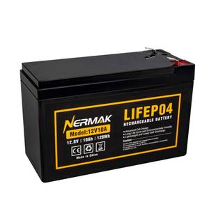 lot 12429 image: NERMAK 12V 10Ah Lithium LiFePO4 Deep Cycle Battery, 2000 Cycles Rechargeable Battery for SolarWind Power, Lighting, Power Wheels, Ride-on Toy, Fish Finder and More, Built-in 10A BMS
