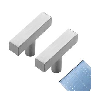 lot 12434 image: Ravinte 5 Pack Cabinet Knobs Brushed Nickel Cabinet Pulls 2 Inch Silver Cabinet Handles Single Hole Square T Knobs for Kitchen Cabinet Handles Satin Nickel Drawer Knobs Handles with Mounting Template