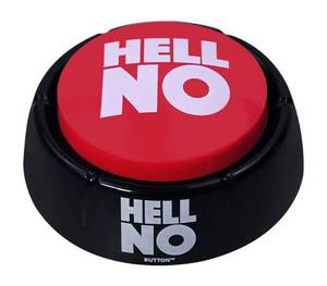 lot 12437 image: Talkie Toys Products Hell No Button - 10 Funny Hell No Sound Button Sayings - Hilarious Talking Toy to Just Say No - Stress Reliever