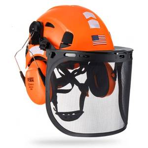 lot 13524 image: Forestry Safety Helmet Chainsaw Helmet with Mesh Face Shield and Ear Muffs 3 in 1 Forestry Hard Hat