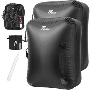 lot 13530 image: POIXM Vacuum Bags for Travel with Wireless Pump, 180° Open Zipper, IP67 Waterproof, Reusable Space Saver Compression Bags for Backpack, Suitcase, Home Storage(2 Pack  Pump)