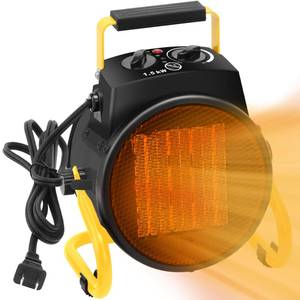 lot 13531 image: Orvella Outdoor Heaters for Patio, 1500W Electric Garage Heater with Overheat Protection, 3S Fast Heating, 3 Modes, Portable Space Heater for Patio, Garage, Greenhouse, Indoor, Gold