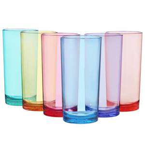 lot 13539 image: US Acrylic Classic Plastic Reusable Drinking Glasses (Set of 6) 24oz Iced Tea Cups Assorted Colors  BPA-Free Tumblers, Made in USA  Top-Rack Dishwasher Safe