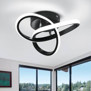 lot 13552 image: CANEOE Black Modern Ceiling Light Fixtures 6000K Semi Flush Mount Ceiling Lights Hallway Light Fixtures, Acrylic Ceilings Lamp for Hallway Kitchen Bedroom Bathroom