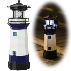 lot 14279 image: WDLFCGC Solar Powered Lighthouse Decor,Solar Lighthouse with Rotating Beacon,360 Degree Rotating Lighthouse Decoration,Best Lighthouse Gifts for Children(Octagon Blue)