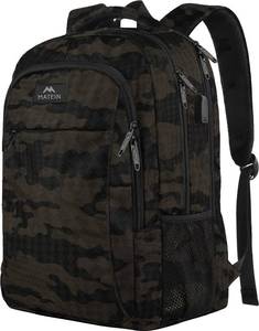 lot 14289 image: MATEIN 15.6 Inch Laptop Backpack, Sturdy Business Travel Laptop Bagpack with USB Charging Port, Sturdy Carry On Water-Resistant Daypack for Work College Bookbag Men Women Computer Backpack